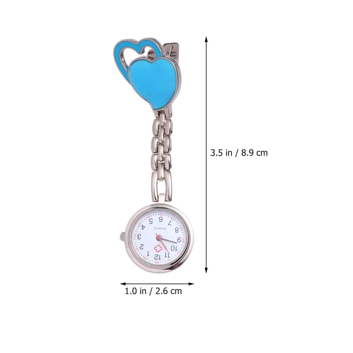 Nurse Pocket Heart Shaped Watch Hanging Fashion Creative Waterproof Digital Jewelry Accessory Gift Idea Lightweight