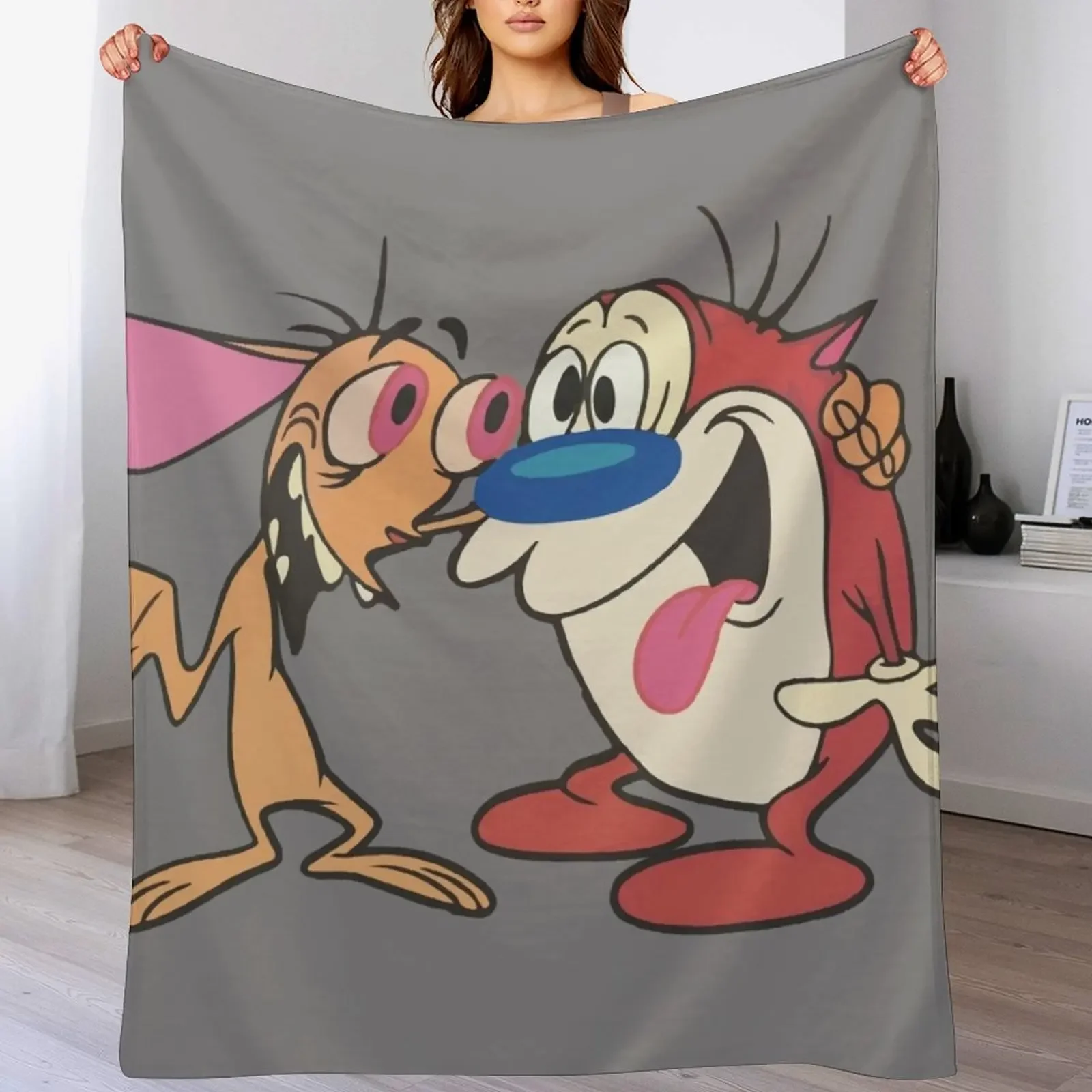 Ren and Stimpy BFF Throw Blanket Bed blankets ands Blankets