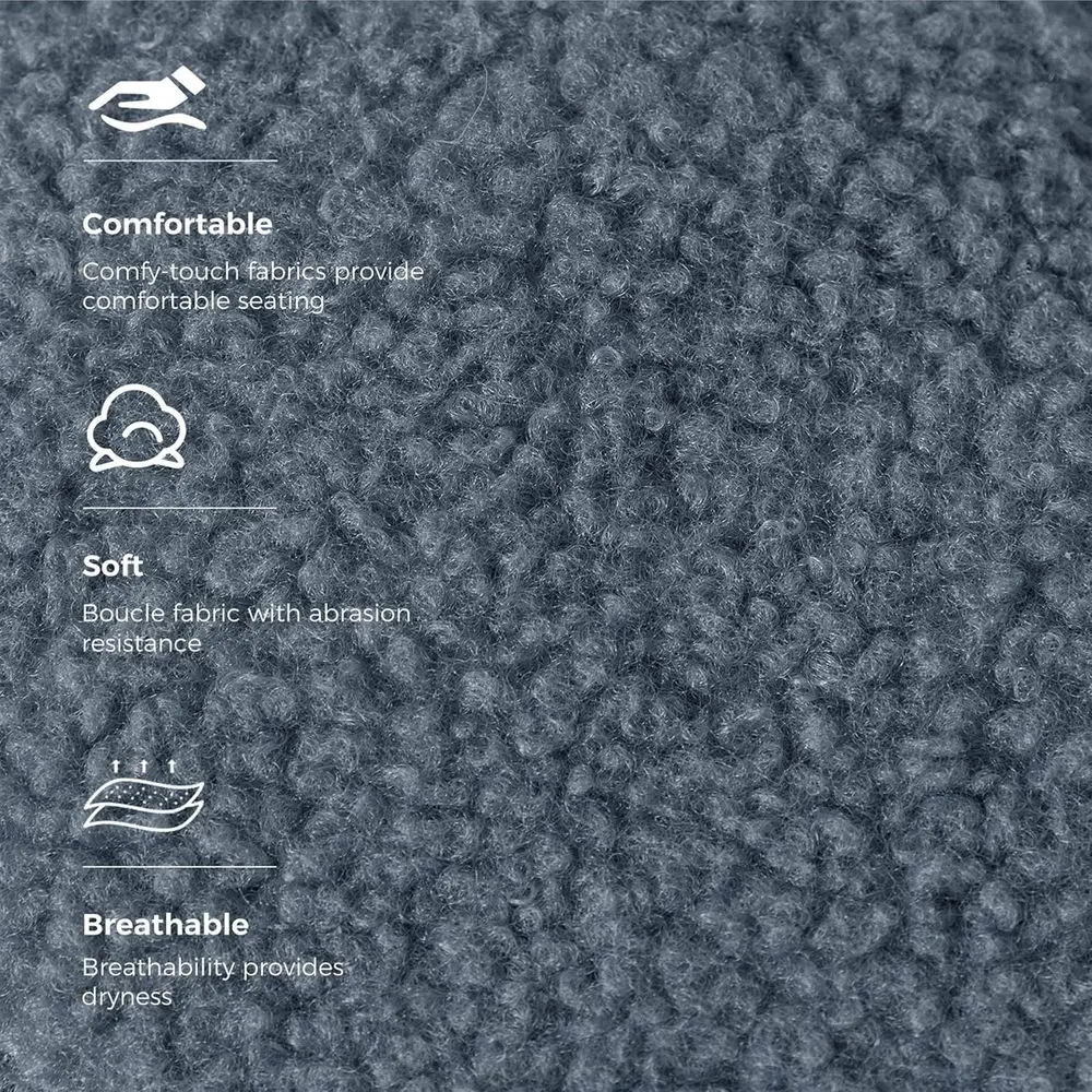 Accogliente poltrona a sacco trapuntata in blu polveroso per soggiorni, dormitori e camere da letto