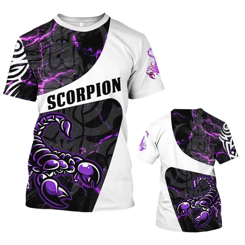 Animal Men's T Shirt Summer Short Sleeve Scorpion 3D Printed Funny T-Shirts Fashion Casual Tops Tees Oversized Mens Clothing