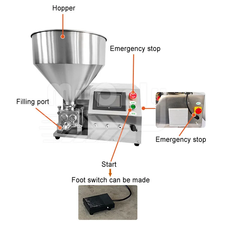 MY Automatic Electric Cream Puff Filler Dispenser Pastry Inject English Cake Fill Machine for Donut
