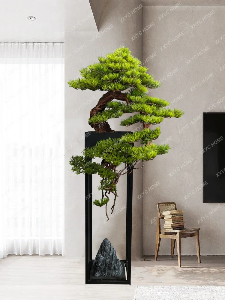 Artificial Green Plant Floor-Standing Decorations Hotel Hallway Living Room Aisle Fake Trees Bonsai Pot