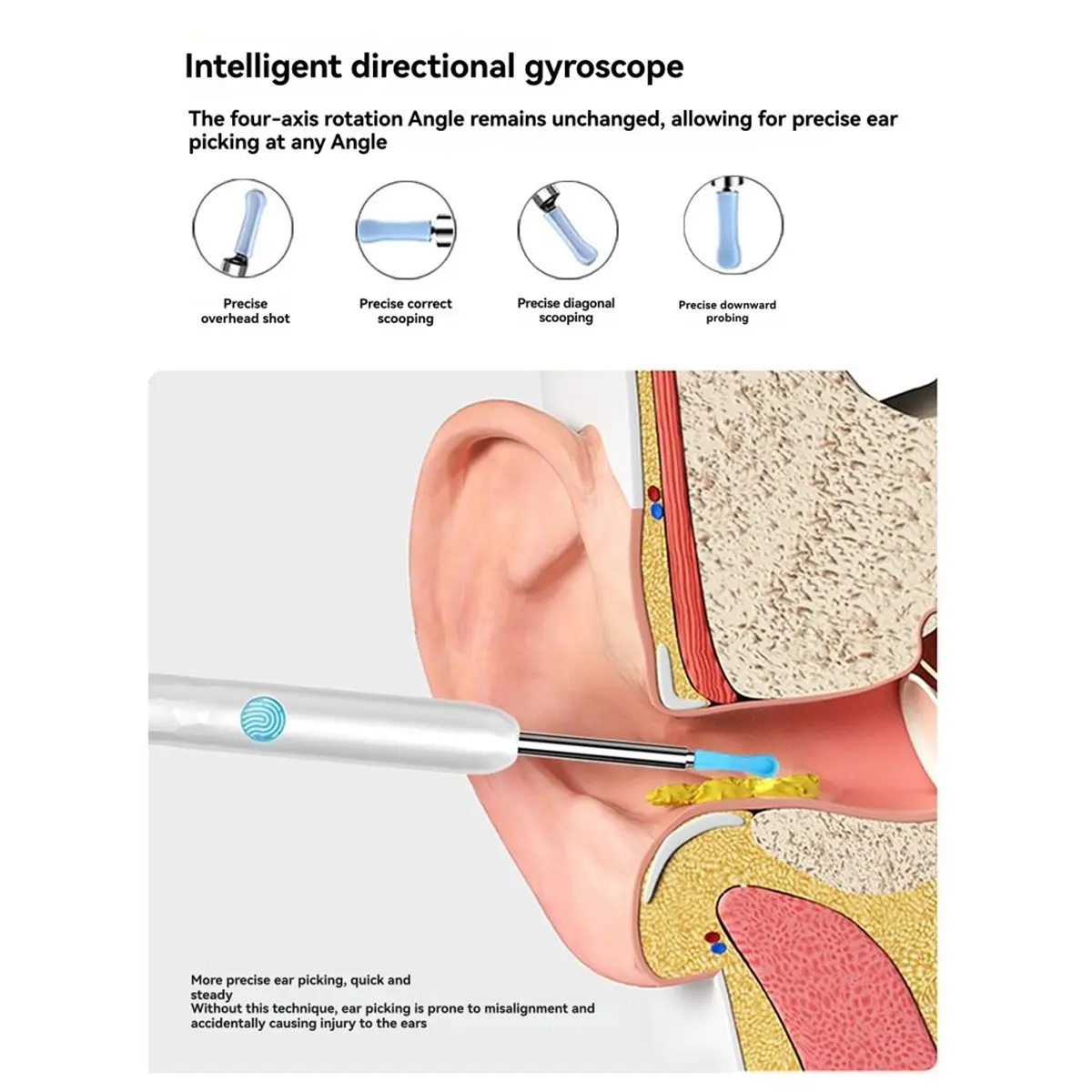 【Some】WiFi Ear Cleaner Camera Ear Wax Health CareEar Cleaner Kit Ear Spoon Compartment Endoscope Ear Picker Black