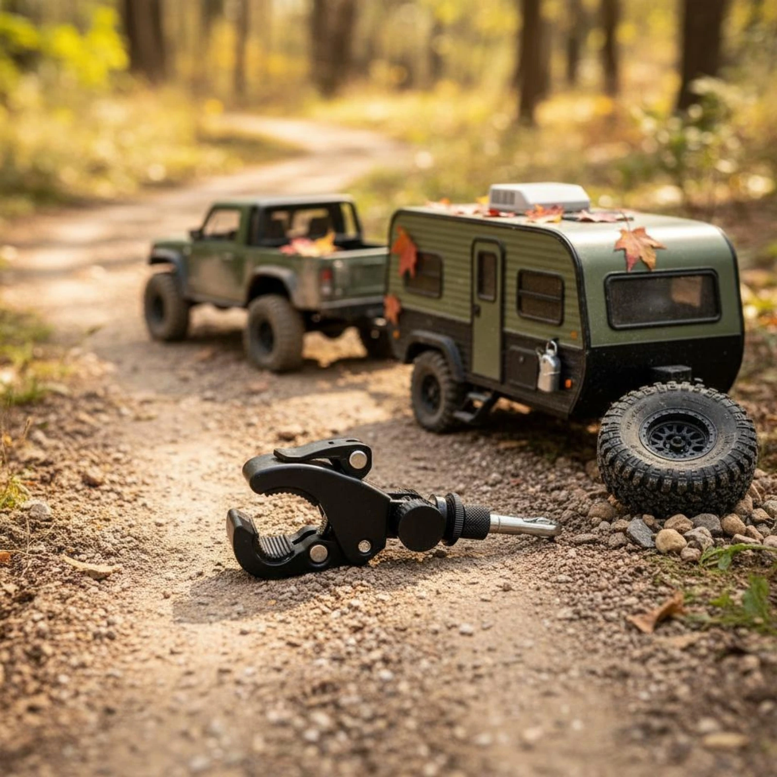 RC Car Tow Hook Adapter Easy to Install RC Tow Hitch Connector Hobby Vehicle Part Adjustable Clamp Model Accessory