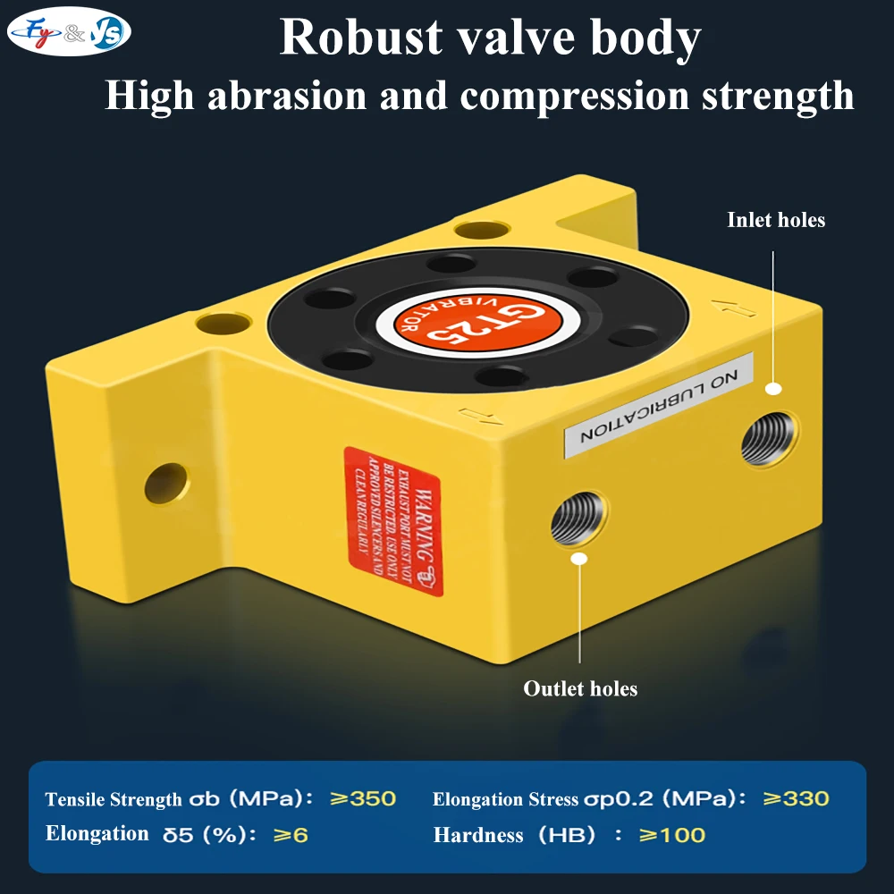 GT-8/10/13/16/25/32/48/60 Pneumatic Turbine Vibrator, Industrial Air Operated Vibration Motor for Hopper, Silo & Conveyor