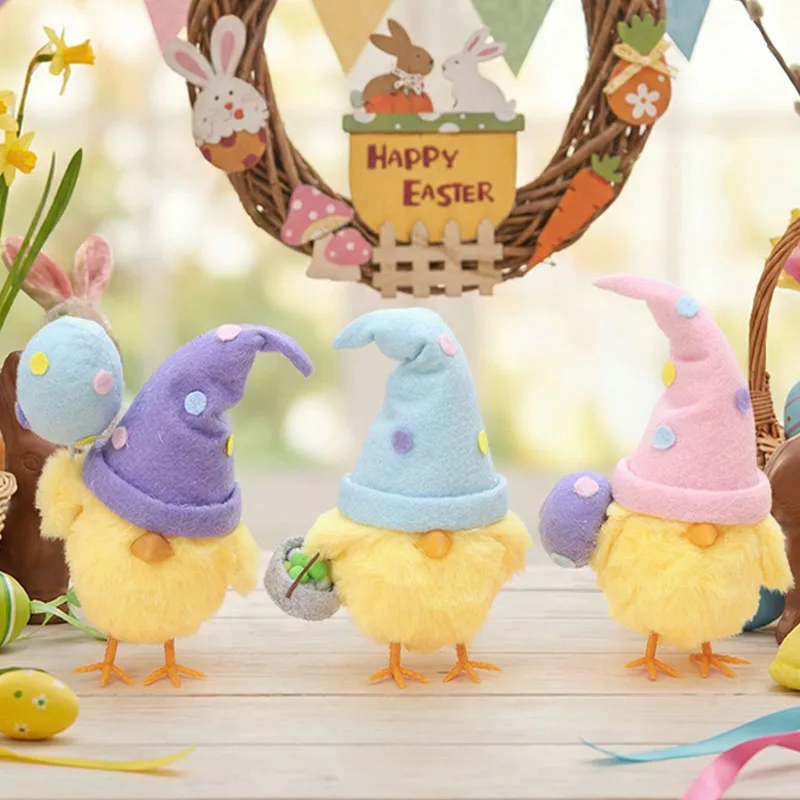 1-5PCS Easter Decor Instagram Cute Egg Chick Doll Ornament Festival Party Gift Home Decoration Seasonal Display