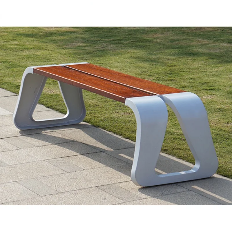 Garden bench chair garden landscaping modern cast aluminum outdoor benches for public park