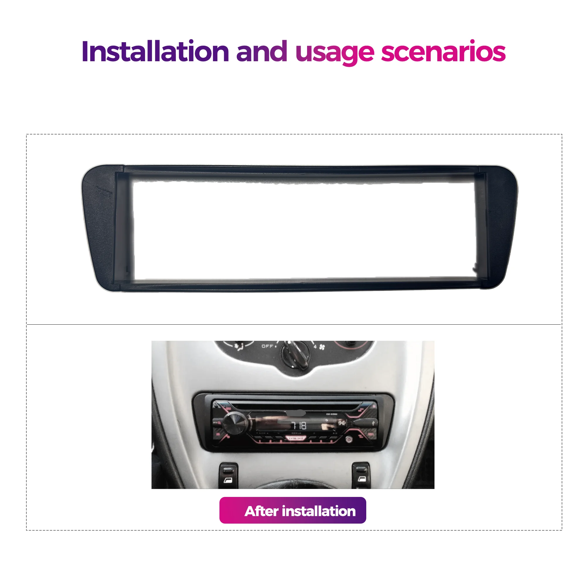 1Din Car Radio Fascia For CITROEN Xsara Picasso 1999 2000-2009 2010 Stereo Dash CD Trim Installation Single  Din Frame Kit