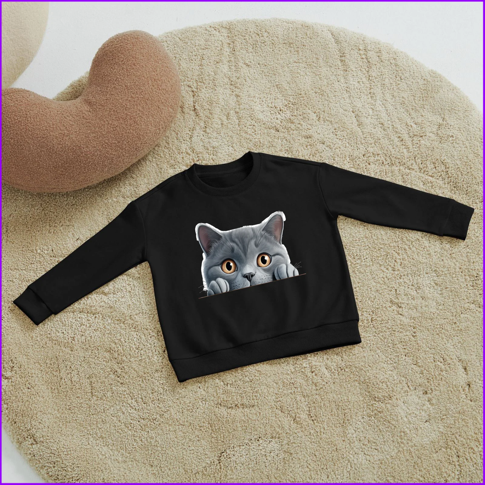 Chartreux Anime Animal Cartoon Cat Sja1057 Kids Boys Girls Hoodies Sweatshirts  Clothing Sweatshirts Tops Teen Clothes Rainbow F