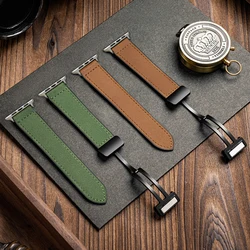 Retro Leather+Silicone Strap for Apple Watch Band 44mm 49mm 45mm 42mm 38/40/41mm Magnetic Buckle Bracelet iWatch 9 8 7 6 5 Ultra