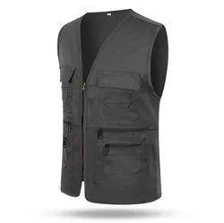 Outdoor Men's Multi Pocket Jacket Vest Travelers Fishing Hiking Photography Director Waistcoat Casual Outwear Vest