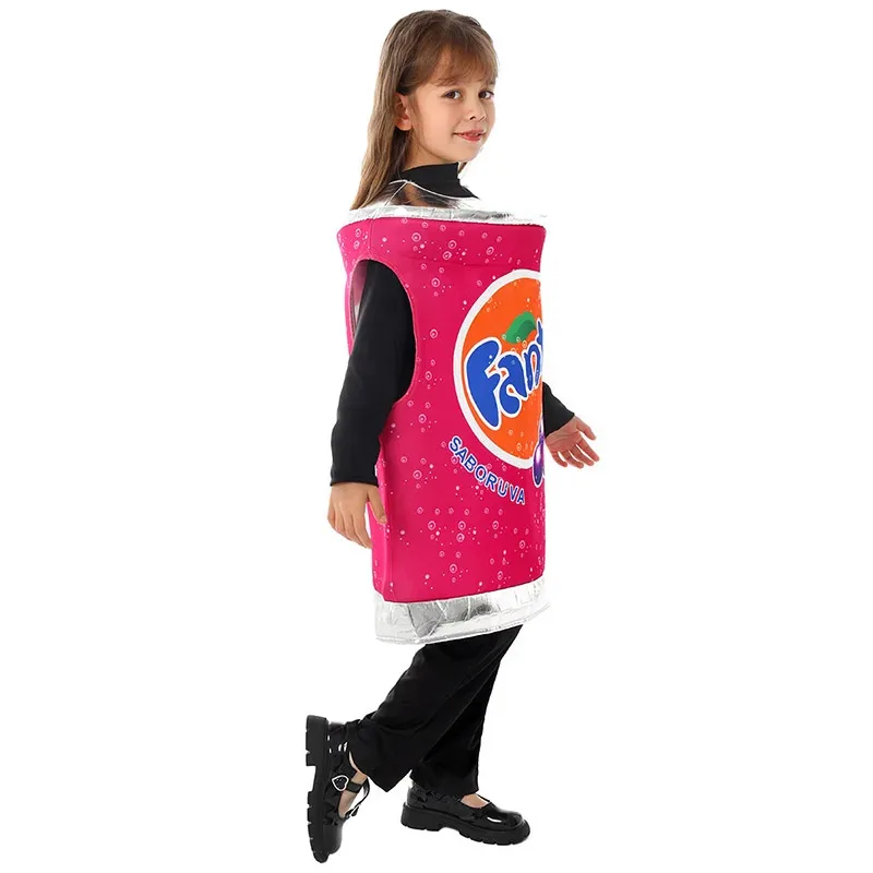 Disfraz Infantil de Fanta, Bebida Refrescante, Unisex, para Niños y Niñas, Disfraz de Halloween, Disfraz de Soda de Uva para Niños 2026, Cosziy