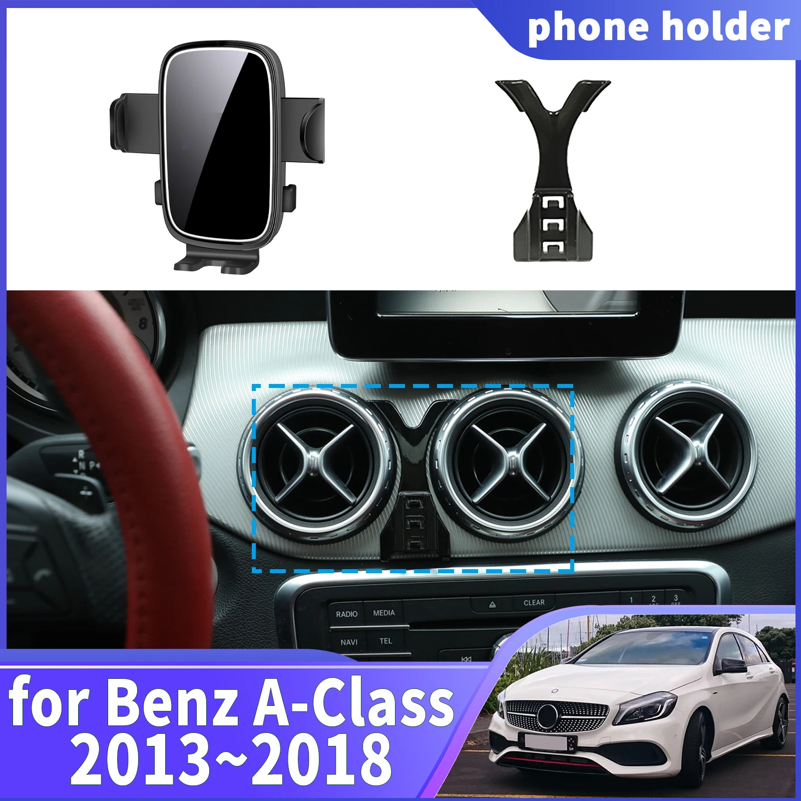 

fit for Mercedes-Benz A-Class 2013 2014 2015 2016~2018 A45 AMG W176 Navigation Phone Holder Mount Customized Car accessoires