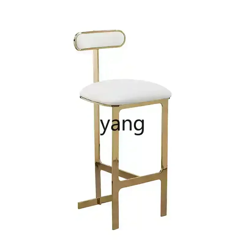 LMMHome Bar Chair Simple Designer Creative Stainless Steel High Back Stool