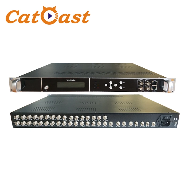 CATV Digital Modulator 8 12 16 20 24 FTA DVB-S2 DVB-C DVB-T ATSC ISDBT Tuner To RF Transmodulator DVB T2 Modulator