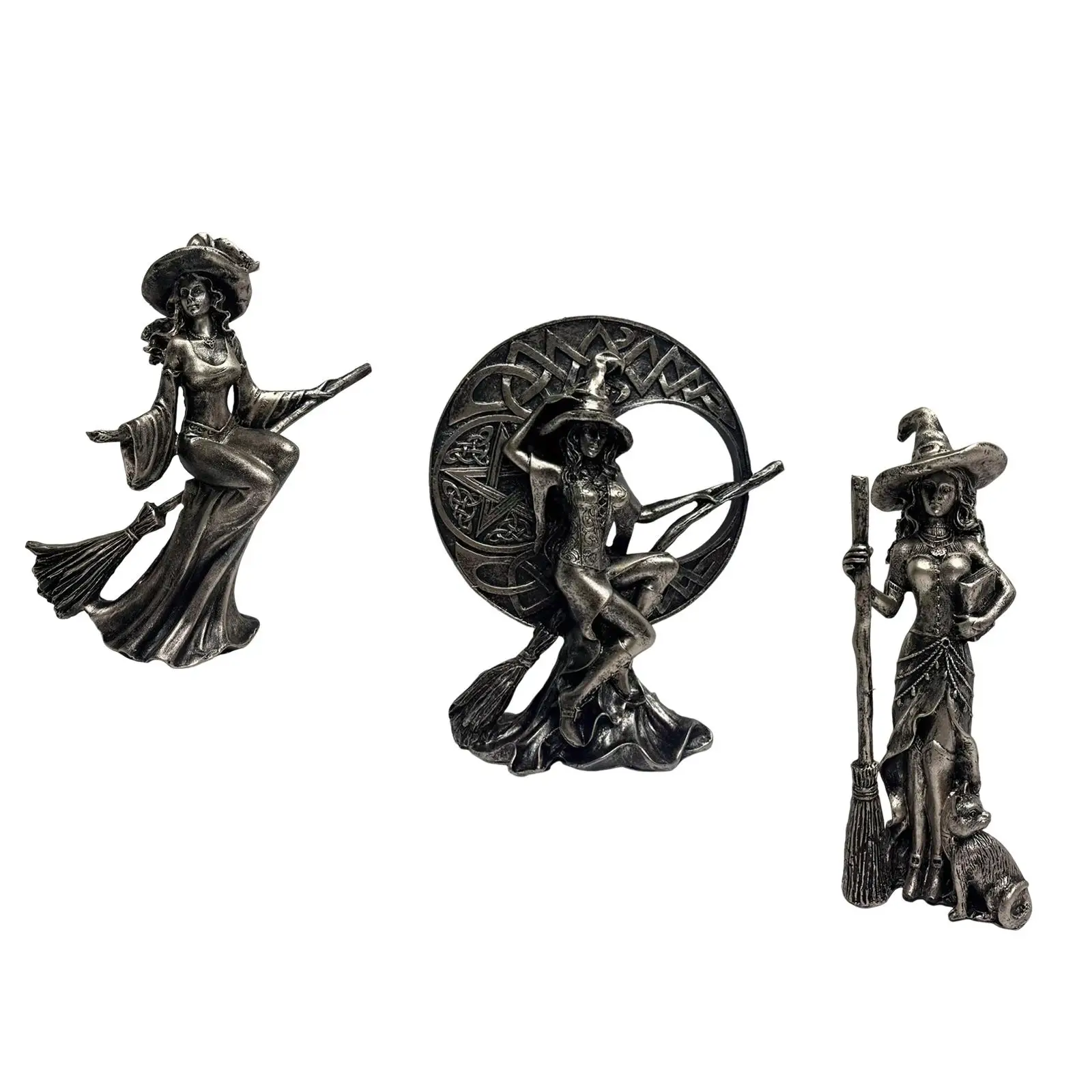 تمثال الهالوين لديكور الهالوين، تمثال ساحرة قابل للجمع، زينة على الطاولة لغرفة النوم، مدفأة منزلية