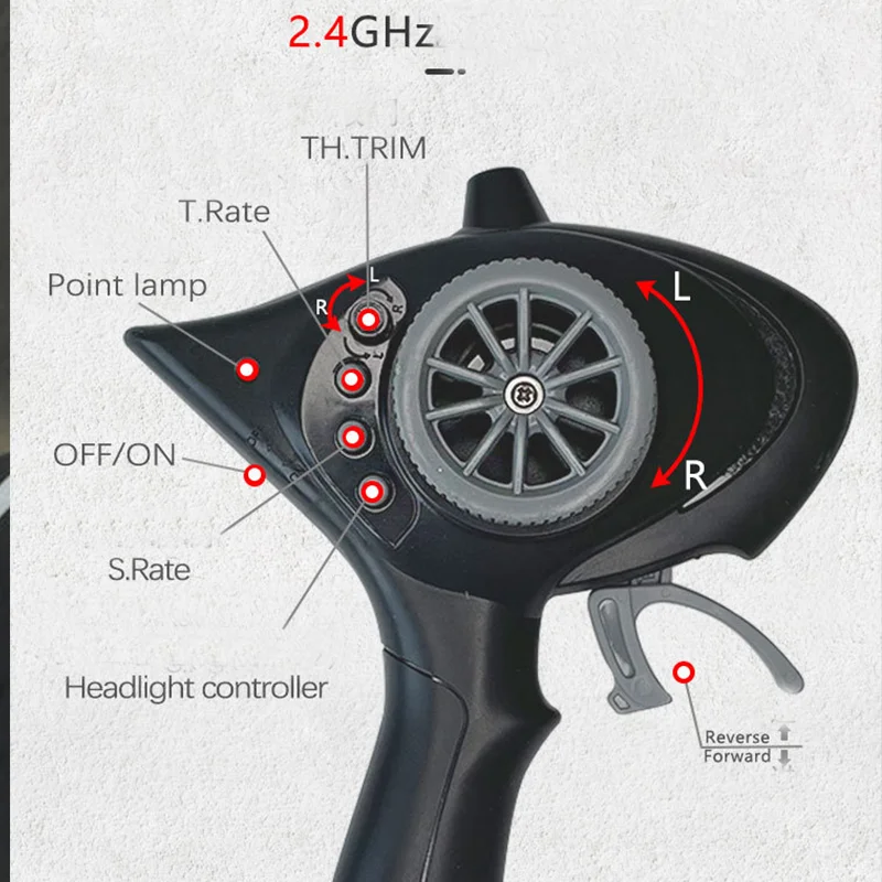 2.4G LD1802 RX7 RTR 1/18 ESP Gyroscope RC Car Drift Vehicles LED