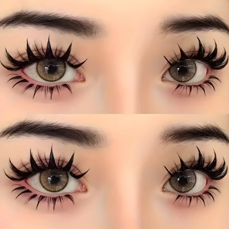 5 pares de pestañas postizas estilo cómic húmedo, gruesas para ojos de muñeca, para juegos de rol y uso casual 3