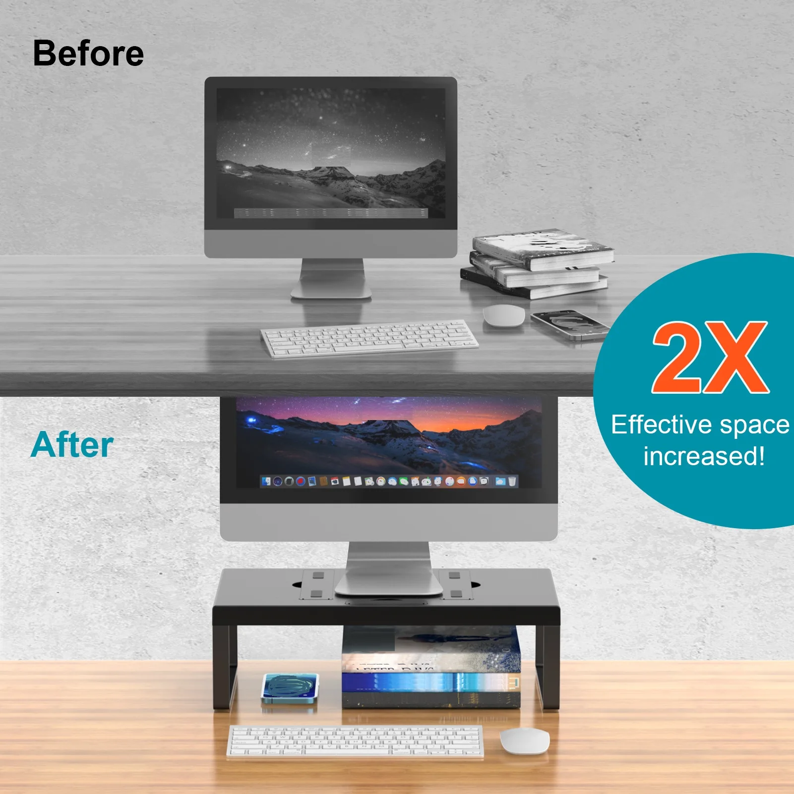 Computer Monitor Elevated Monitor Base Home Office Storage Rack Computer Desktop Creative Storage Rack Office Storage Supplies