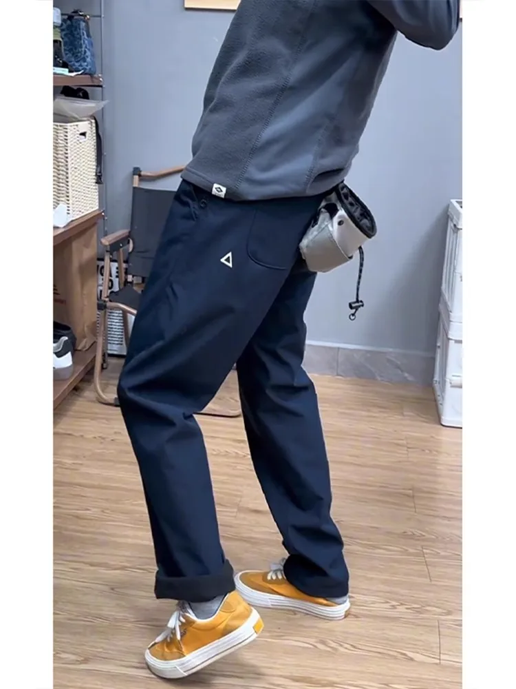 

Водонепроницаемые мужские повседневные брюки прямого кроя с флисовой подкладкой, осенне-зимние ветрозащитные брюки, мягкие, износостойкие, карго