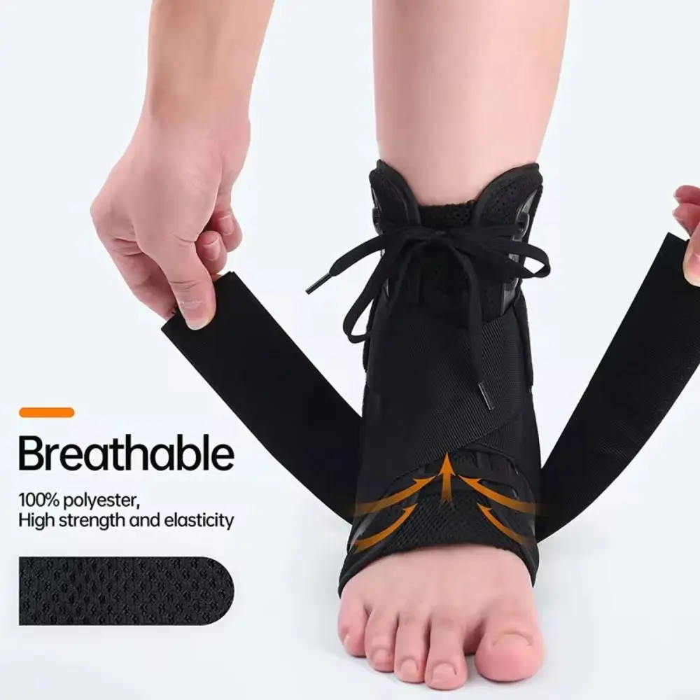 Plastic Nylon Pressure Belt Ankle Support Brace Adjustable Breathable Ankle Wrap Protector Black Lace Up Foot Stabilizer