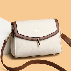 Damska luksusowa skórzana torba kurierska torebka damska damska kwadratowa torby na ramię Crossbody Bolsas feminas Sac nowa modna torebka