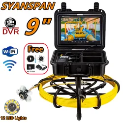 SYANSPAN-Caméra d'Inspection de Tuyaux, Vidéo DVR 9 Pouces, Écran HD 30/50/100/200M, Endoscope Industriel IP68