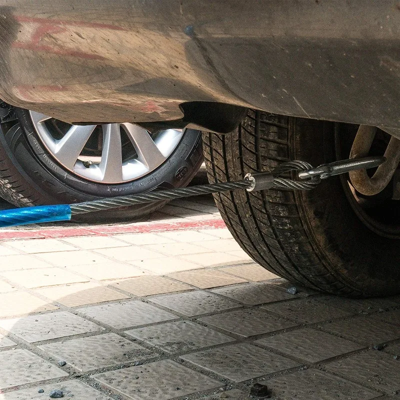 Car Towing Rope 3-7 Tons Steel Wire Rope Trailer Towing Towing Rope with Hook Trailer Rope Car Emergency Tool Self Rescue Tool view 6