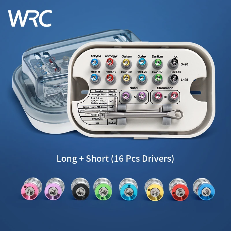 

Набор динамометрических ключей для зубных имплантатов 10-70NCM, 16 шт. протезные отвертки, универсальные инструменты для ремонта реставрации с коробкой