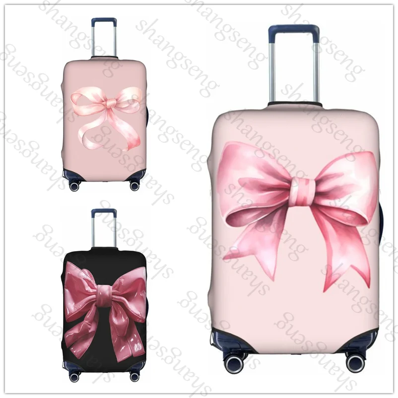 حقيبة واقية لحقيبة السفر مطبوعة على شكل فيونكة وردية، غطاء حقيبة، حماية مرنة، غطاء أمتعة قابل للغسل، 18-32 بوصة #1