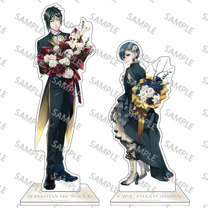 Black Butler Anime Figures Sebastian Michaelis Ciel Phantomhive Acrylic Stands Model Plate Desk Decor Prop Keychains Fans Gift