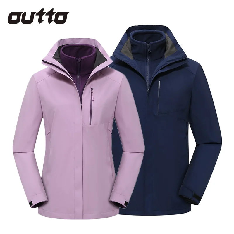 

Autumn Winter Outdoor Hiking Jackets Couple 2 Piece Set Detachable Liner Windproof Waterproof Warm Coat Climbing Fishing Jacket