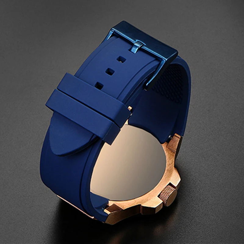 Silicone Rubber Watch Band for Guess W0247G3 W0040G3 W0040G7 Brand Watch Strap Men Sport Waterproof Blue Black Bracelet 22mm