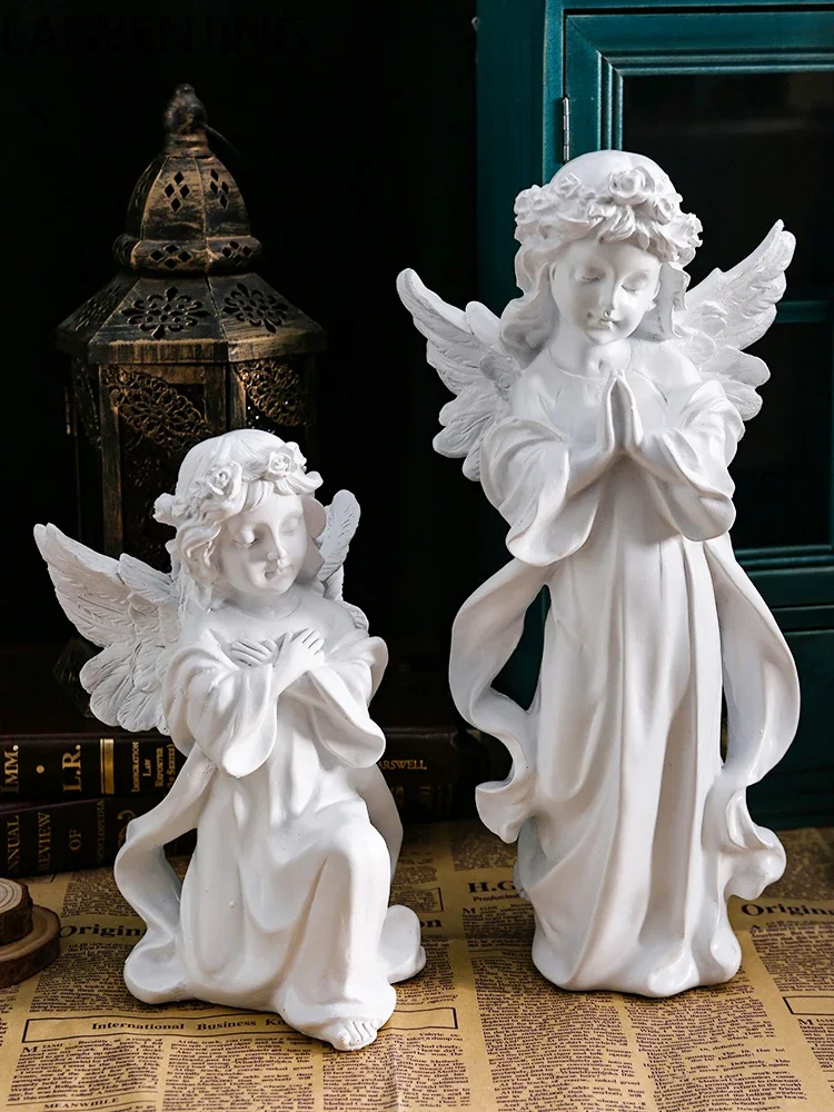 

BJ2 European retro angel ornament resin plaster statue sculpture desktop decoration