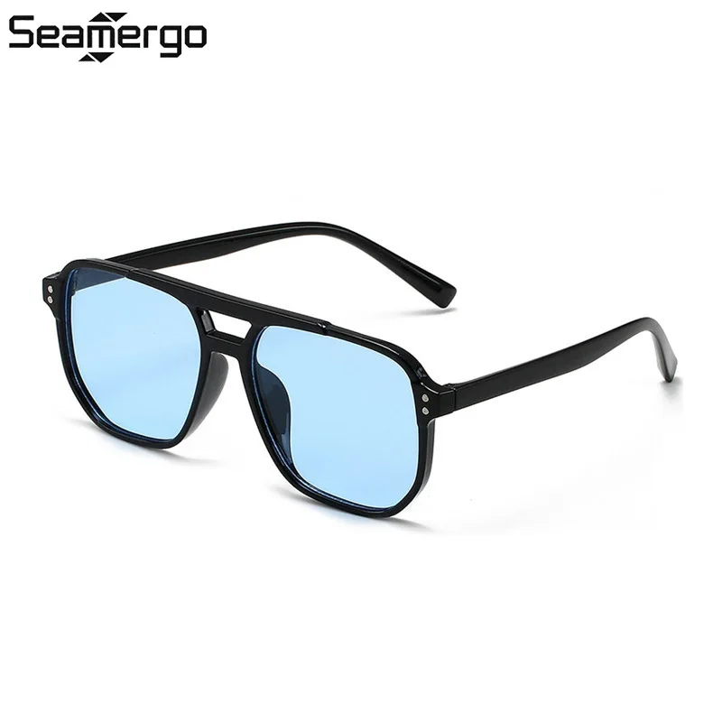 

Солнцезащитные очки SEAMERGO унисекс, модные, с простой крупной оправой, в стиле ретро, с линзами «морской волна», для вождения и путешествий, с защитой от УФ-излучения