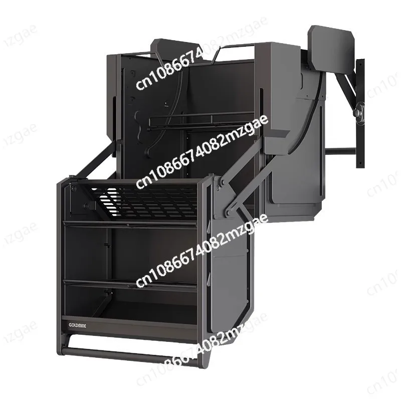

Hanging cabinet double-body lift basket high refrigerator top snack basket kitchen cabinet deepening pull-down