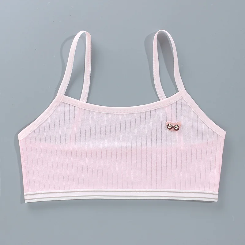Cartoon Summer Young Children\'s Breast Care Bras Developmental Girls Training Bra Puberty Students Kids Vest Teenage Underwears
