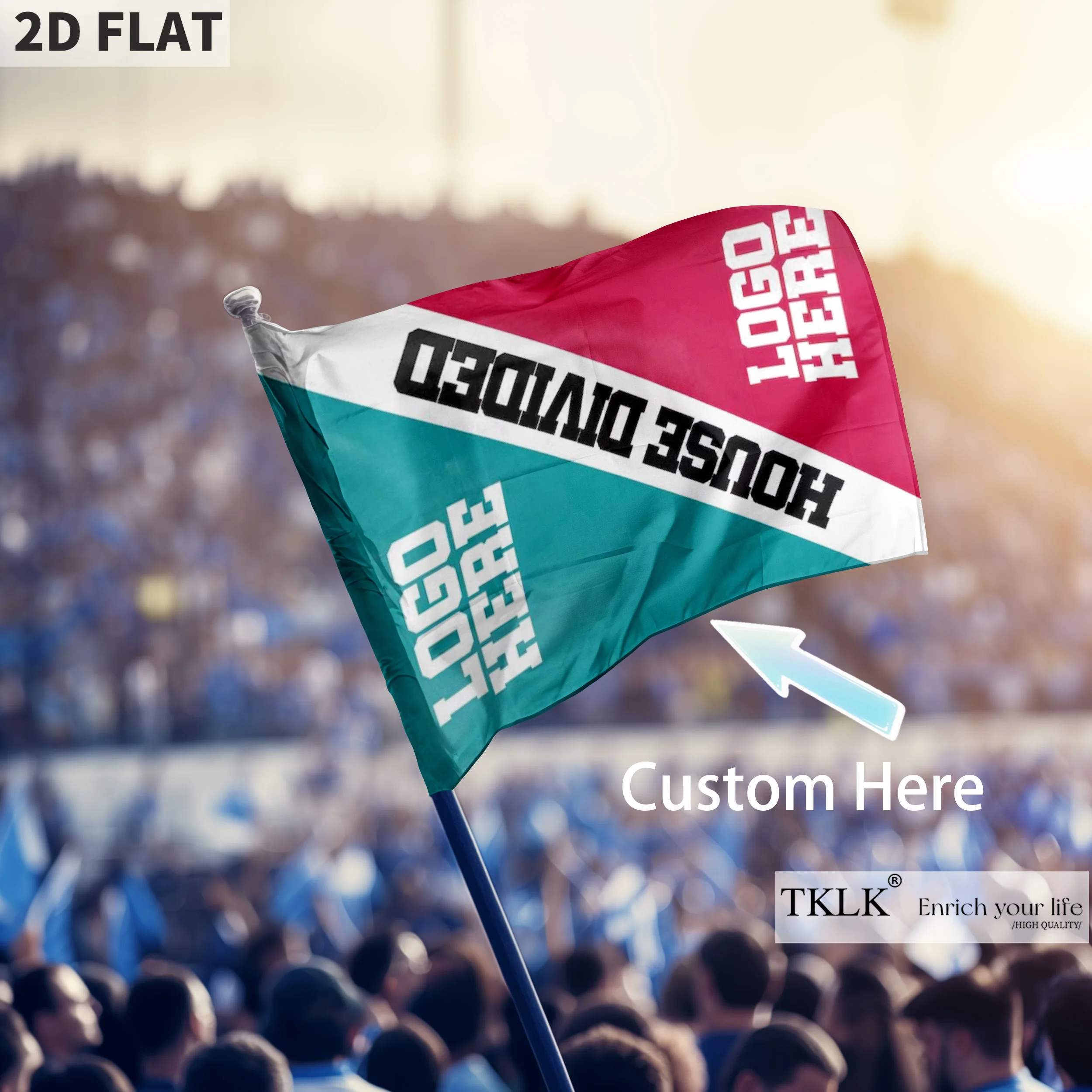 

Custom House Divided Flag, College Football, College Flag, Football Flag, Any Teams, Any Combination, Polyester material
