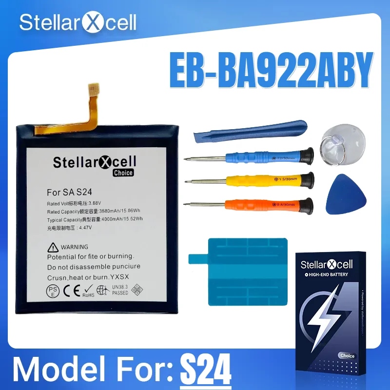 

StellarXcell Choice Battery For Samsung S24 battery EB-BA922ABY Premium pure cobalt battery replacement