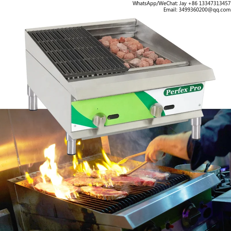 

Газовый гриль-барбекю, коммерческий гриль-чарбюлер с лавовыми камнями, мощность 35 000 BTU