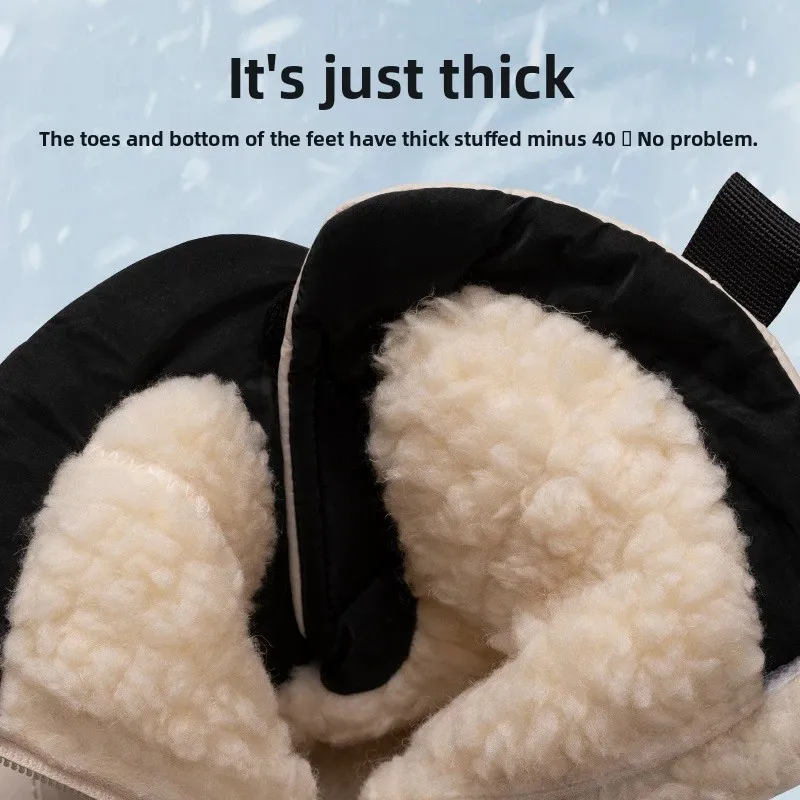 2026Winterlaars voor Dames Verdikte Pluche Warme Snowboots Dames Halfhoge laarzen Winter Hoge katoenen schoenen Platform Laars Botas