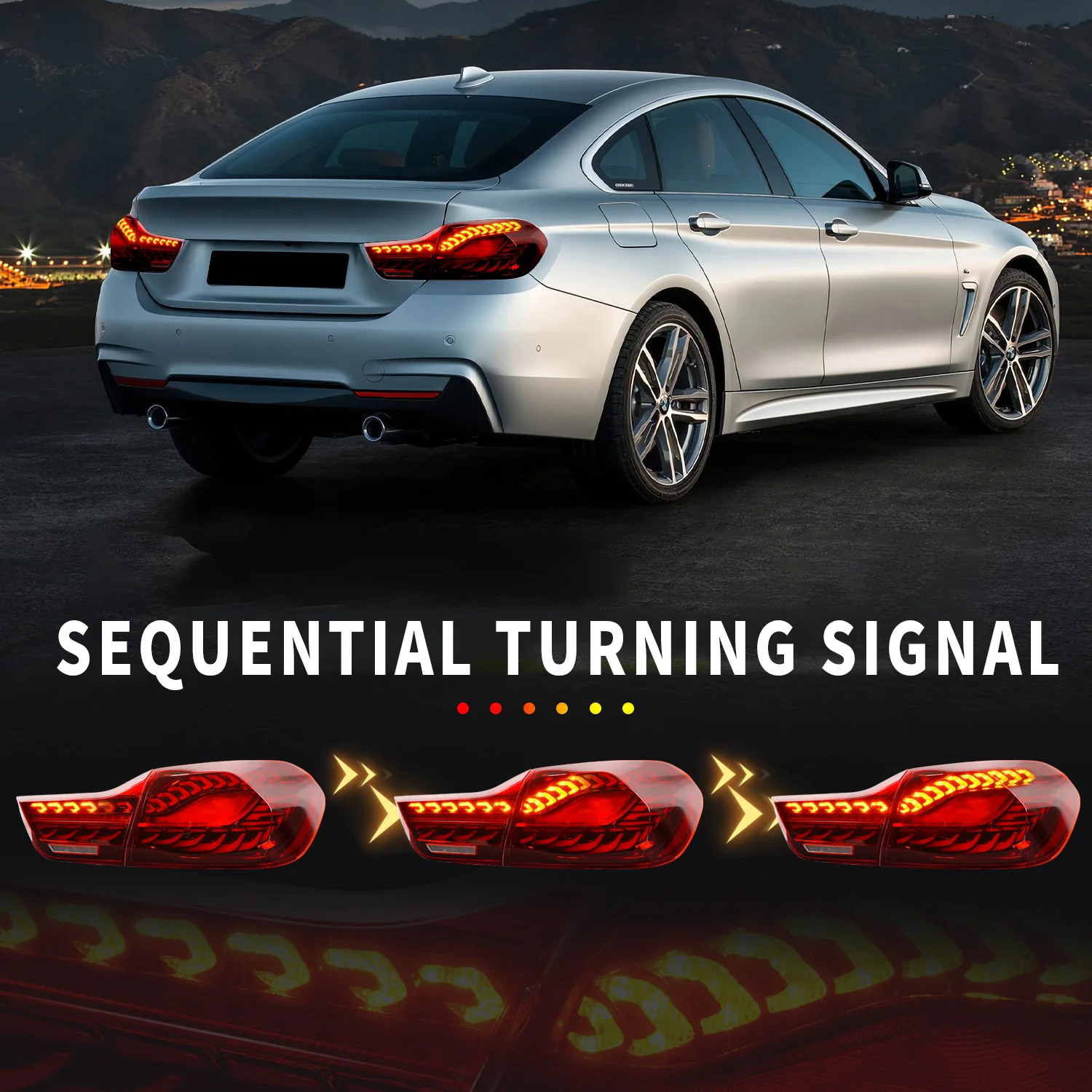 Archaic New Design Model Concept Led Car Taillight With Dynamic Turn Signal For  2014-2020 4 Series M4 Tail Lamp