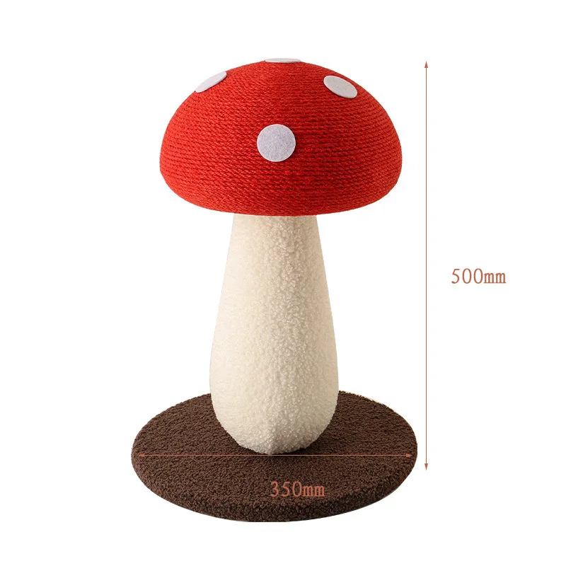 Mushroom Cat Toys Wear-resistant Cats Scratching Column  Cute Red Umbrella Pet Climbing Frame Vertical Grinding Claw Supplies