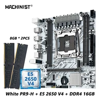 MACHINIST X99 kit de placa base Intel Xeon E5 2650 V4 LGA 2011-3 CPU DDR4 8GB * 2 uds NVME m.2 blanco X99 PR9-H combo opcional