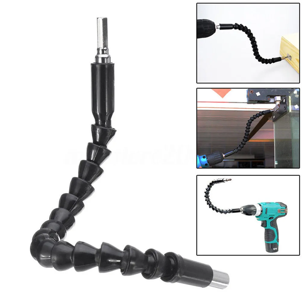

3 Pcs Electric Screwdriver Bit Holder Extension Black Flex Shaft Right Angle Attachment