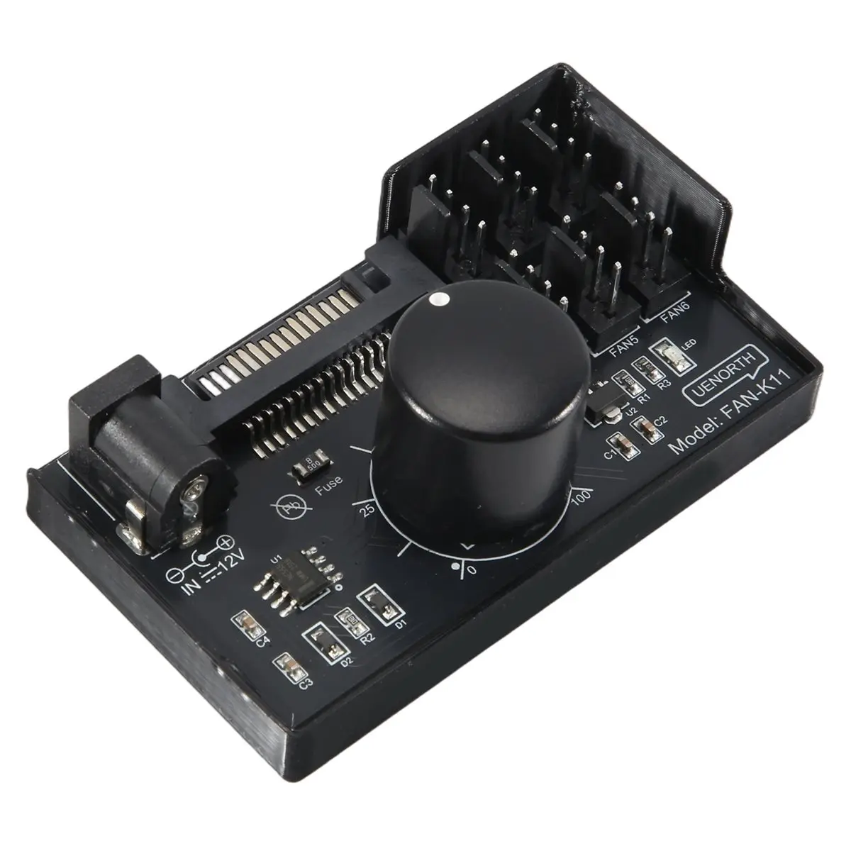 DT60 PWM Fan Speed Controller High Power Sata DC Power 4Pin Fan Governor NAS Server Fan Speed Control PWM Speed Regulation