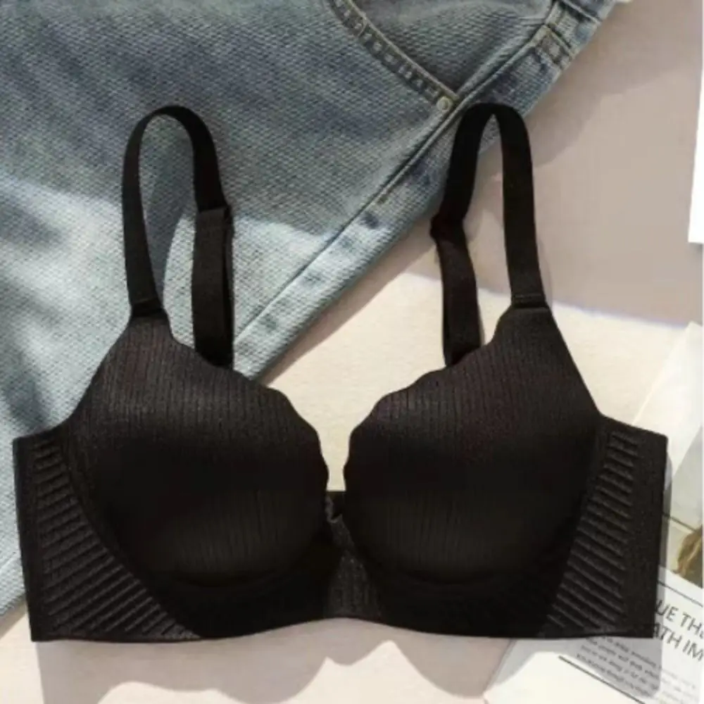 

Simple Shockproof Wireless Deep V Bra Push Up Lingerie Underwear for Women Sweet Thin Seamless Bra Gifts