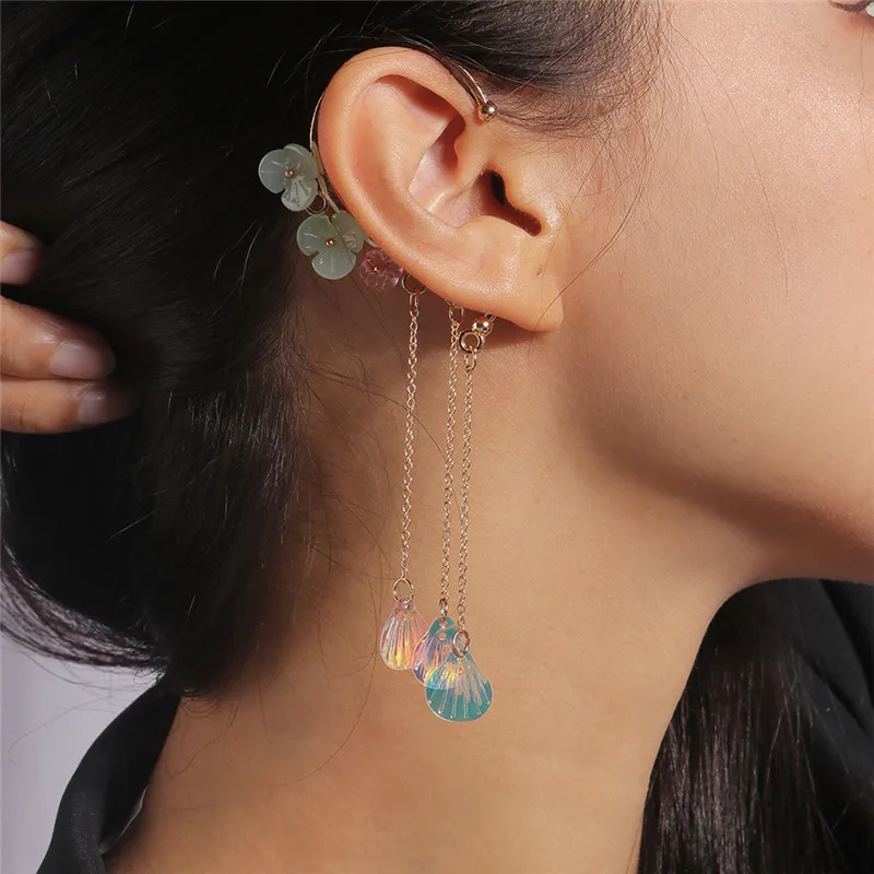 Aihua Perlen Marke Design Hut Mantel Blume Clip Ohrringe Für Frauen Lange Quaste Nicht-Piercing Gefälschte Knorpel Ohrring Schmuck geschenke – Detail 18