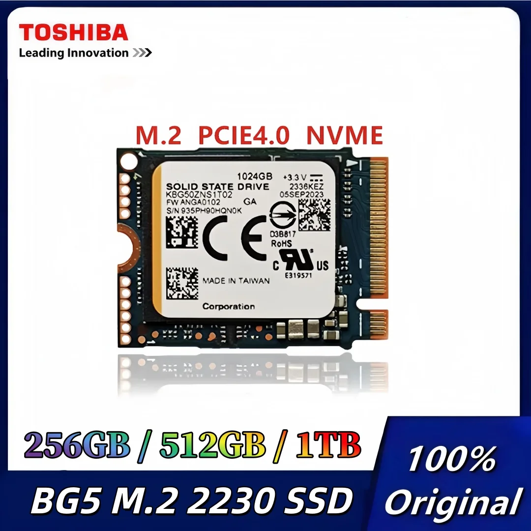 

Оригинальный твердотельный накопитель Toshiba BG5 M.2 2230 SSD 1TB 512GB 256GB NVMe PCIE4.0 для настольных ПК, ноутбуков, SteamDeck, Surface
