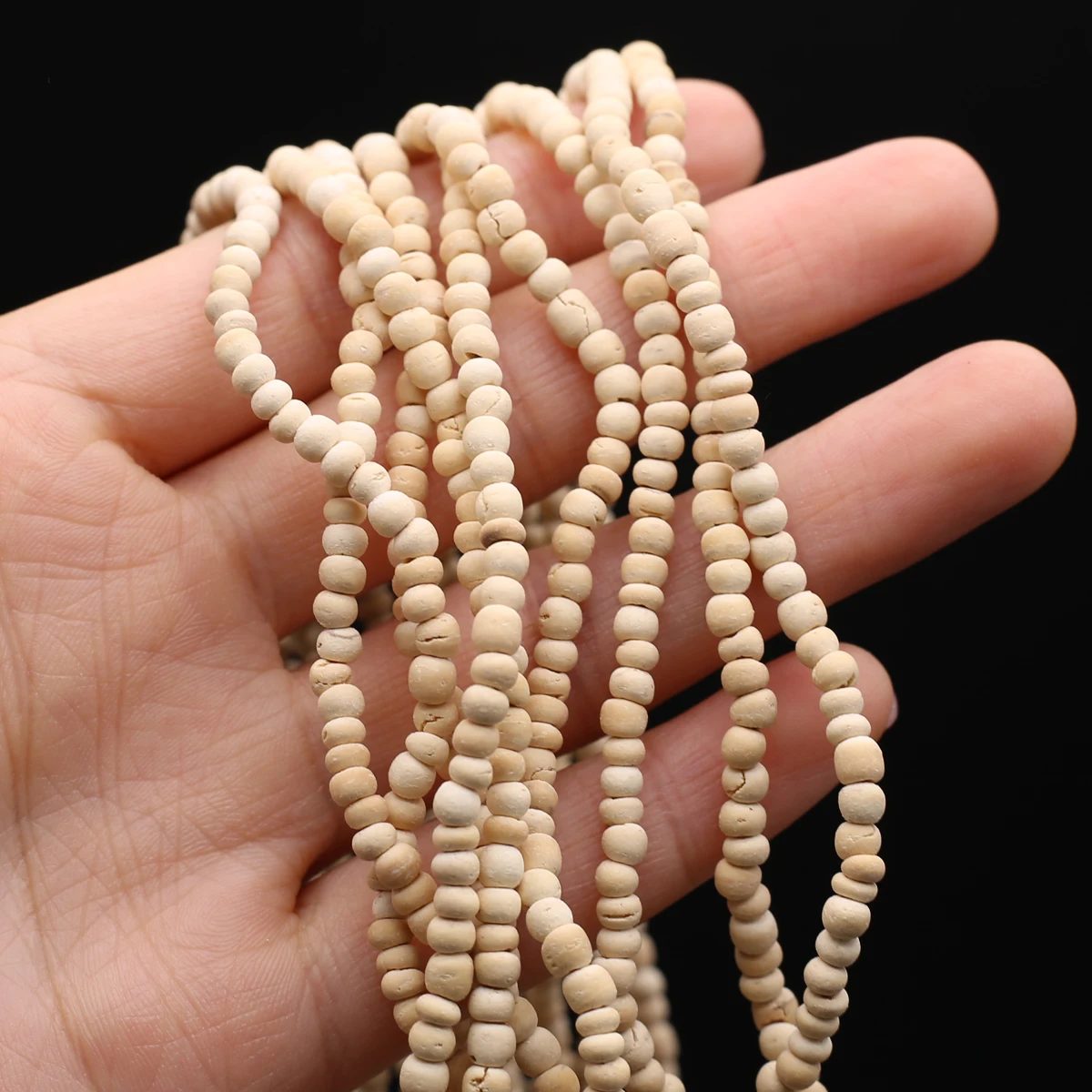 3x4mm Beige Wooden Bead Abacus Small Flat Bead Craft Jewelry Making DIY Necklace Bracelet Anklet Accessories Charm Gift 38CM